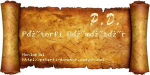 Péterfi Dömötör névjegykártya